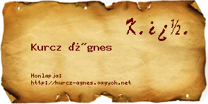 Kurcz Ágnes névjegykártya