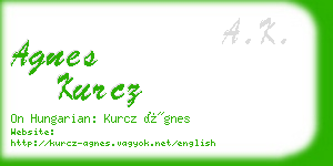 agnes kurcz business card